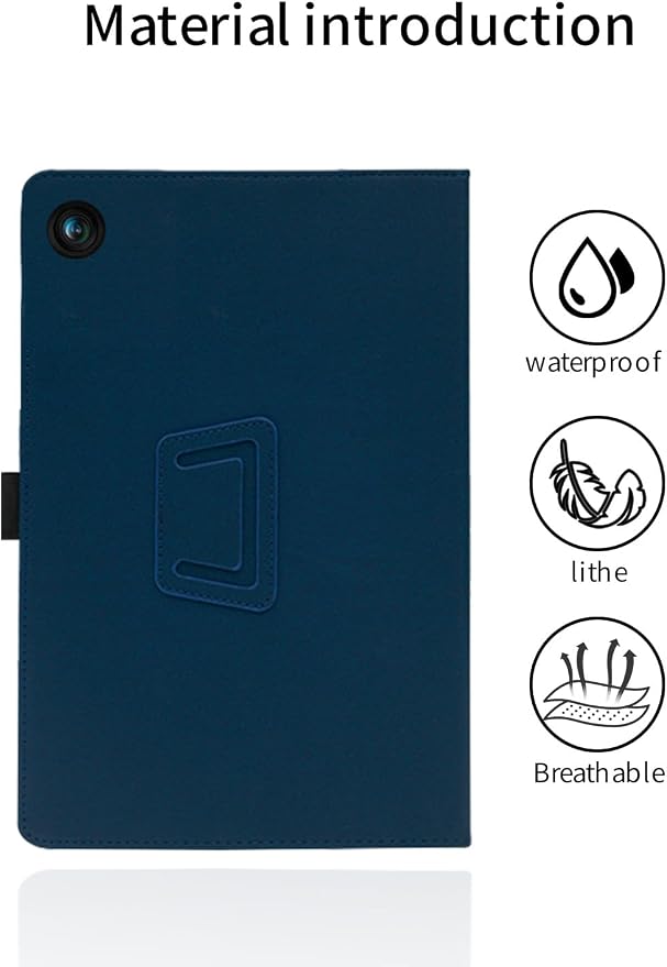 for Lenovo Tab One 8.7 Inch Android Tablet CaseBOVUGAC Folding Stand Protective Cover with Pencil Holder and Wrist StrapFull Protection Premium PUScratch Resistant(Black)