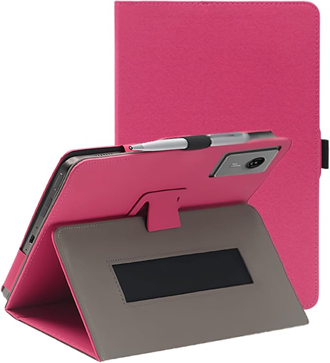 Case for Lenovo Idea Tab Plus 12.1 Inch Tablet 2025 (Black) | PU Leather Folding Cover with Pen Holder and Wrist Strap Business Travel Portable