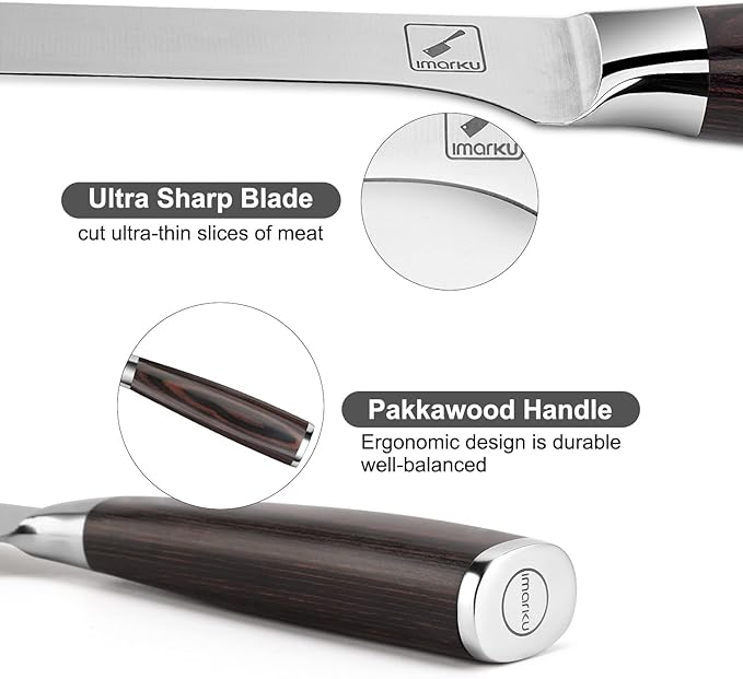 imarku Fillet Knife 6 Inch, German High Carbon Stainless Steel Boning Knife