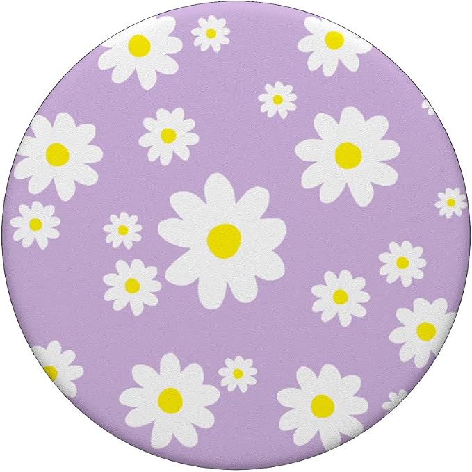 Purple Daisy Flower Cute Spring Floral Lavender Lilac Leaf PopSockets Adhesive PopGrip