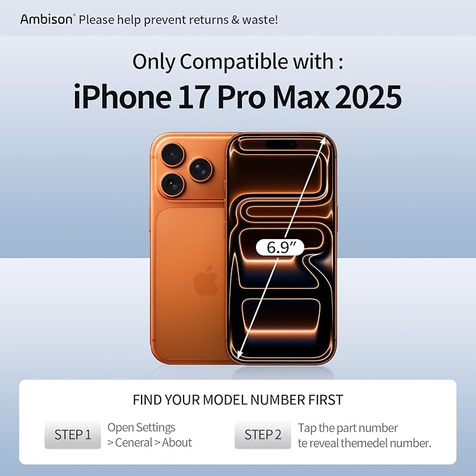 Ambison 2 Packs Matte Screen Protector for iPhone 17 6.3inch 2025 + 2 Packs HD Camera Lens Protector [One-Pull Installation＆Anti-Glare] 7X Powerful Scratch Resistance &amp Full Coverage protection