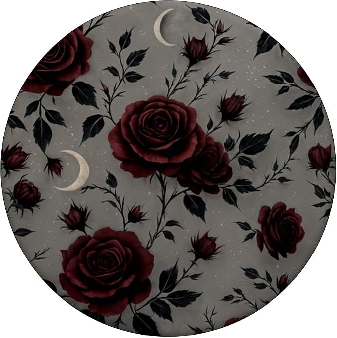 Dark Red Rose Floral Pattern PopSockets Adhesive PopGrip