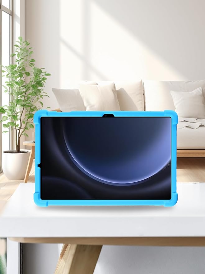 for Samsung Galaxy Tab S10 FE 11 Inch Tablets CaseBOVUGAC Soft Silicone Adjustable Stand Shockproof Kids Friendly for 10 Inch Tablets(Black)
