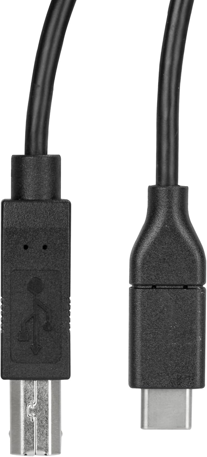 StarTech 3.3ft/1m USB-B to USB-C Cable USB 2.0 Data Cord (USB2CB1M)