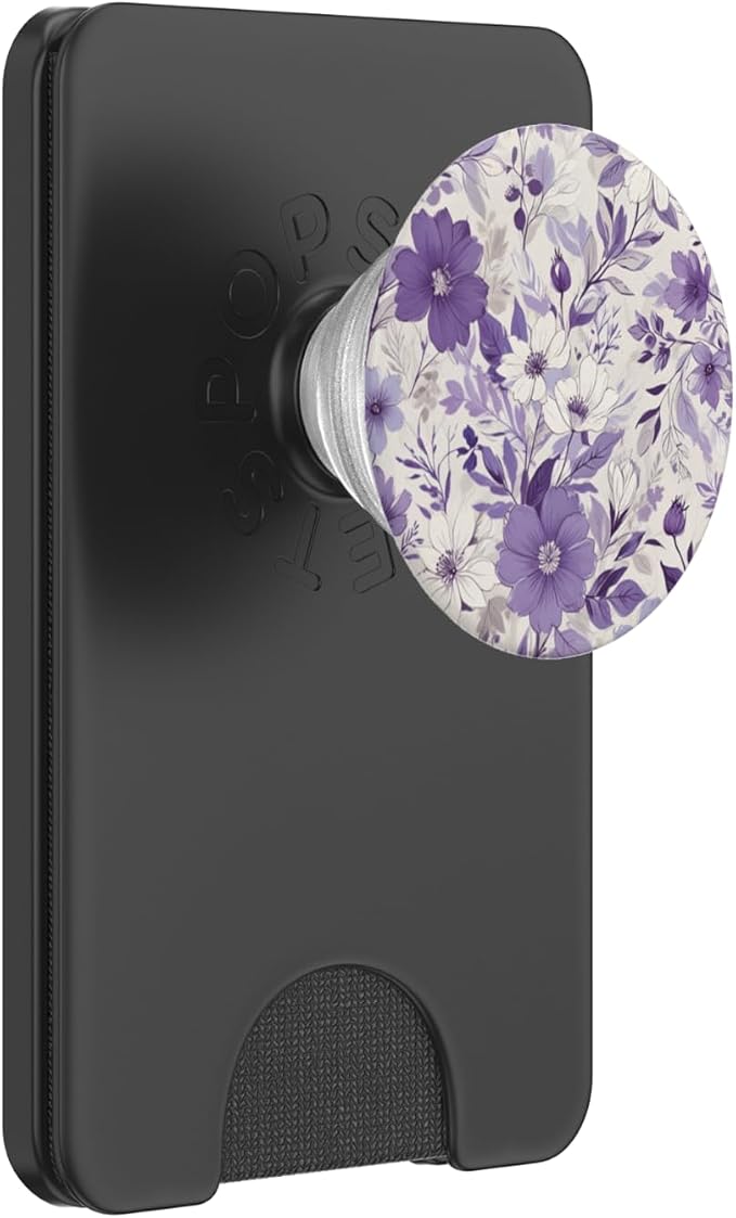Purple Lavender Floral Pattern PopSockets PopGrip for MagSafe