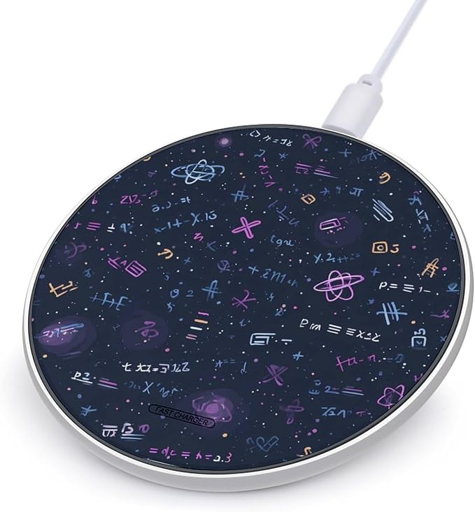 Galaxy Math Equation Geometry Science Wireless Charger SlimWireless Charging Pad Anti-Slip Charger Mat for Men Women