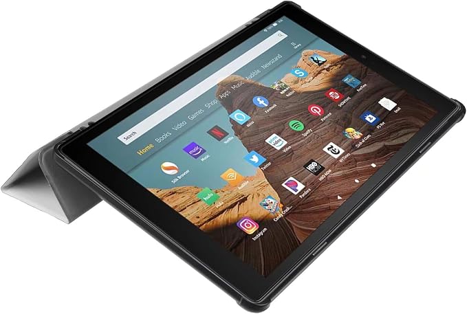 Tablet Cover for Amazon Kindle Fire HD10 7th 9th Generation(2017/2019 Release) Ultra Slim Folio Stand Lightweight Leather Case for Kindle Fire HD 10 7th 9th Gen 10.1 (KST-Dark Blue)