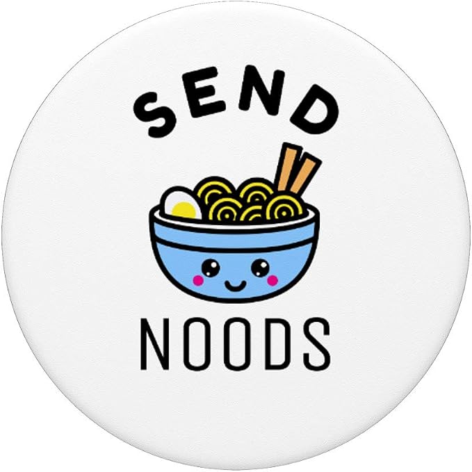 Send Noods Ramen Noodles PopSocket Phone Stand Gift Idea PopSockets PopGrip: Swappable Grip for Phones &amp Tablets