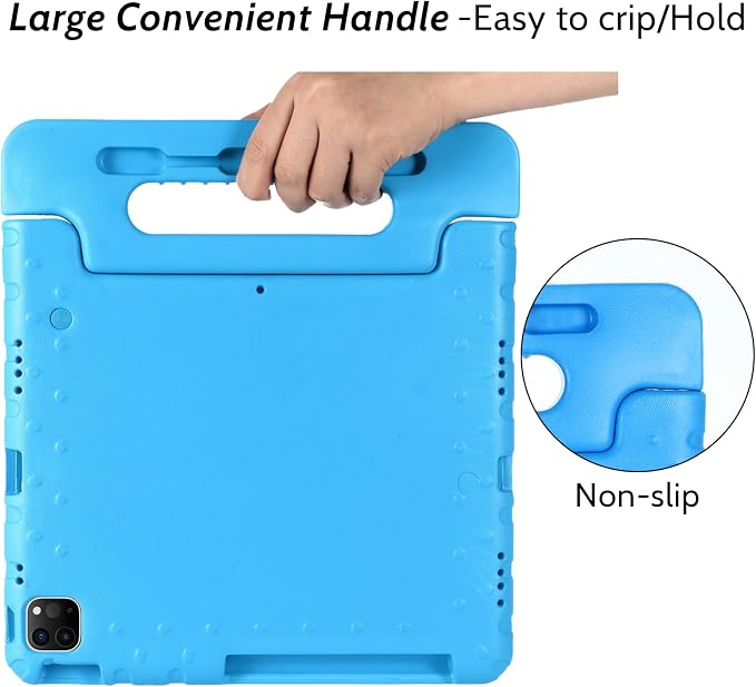 Dteck Kids Case for iPad 10.2 - Shockproof Rugged EVA Handle Stand Child Proof Case for iPad 9/8/7 Generation Black