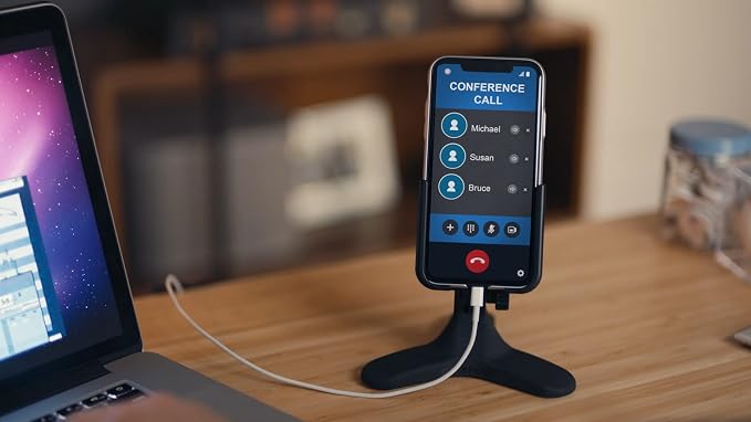 WeatherTech DeskFone - Universal Desktop Cell Phone Holder (Black Metal Knobs)