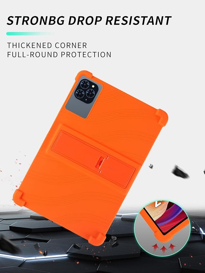 Case for KINGRID T90 11 inch Android 16 TabletWUNIAK Shock Proof Lightweight Stand Rubber Shell Protective CoverKids Friendly Soft Silicone Adjustable Stand CoverBlack