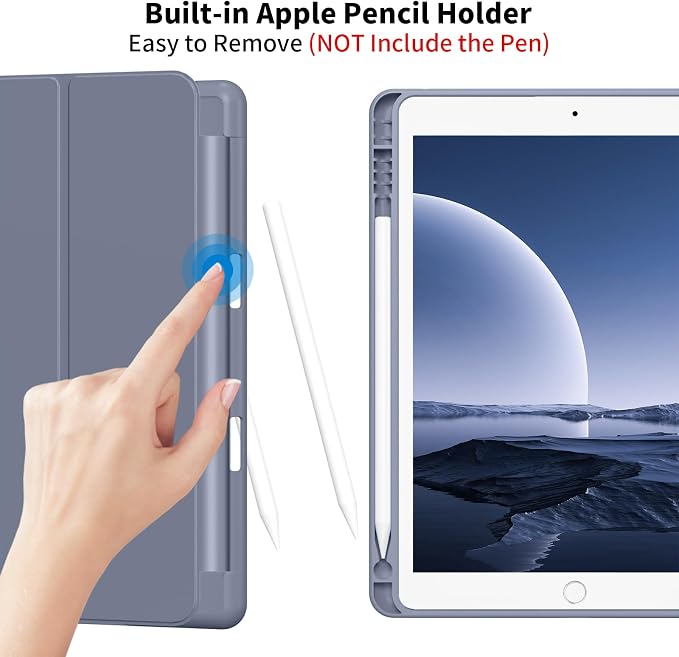 Case for iPad Air 3 (10.5-Inch 2019 3rd Generation) with Pencil Holder Slim Tablet Cover with Soft TPU Back Auto Wake/Sleep for iPad 10.5 Inch Air 3 (Black)