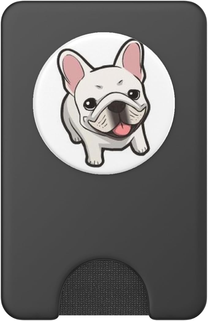 Cute Smiling French Bulldog - White PopSockets Adhesive PopGrip