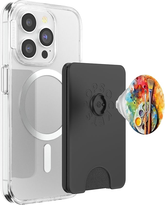 Watercolor Paints Palette And Paintbrush Painter Artists PopSockets Adhesive PopGrip