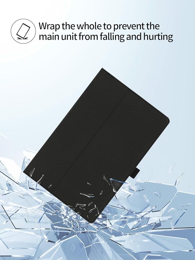 Case for CUPEISI CP31M Tablet 10 inch Android 15 TabletsUYRUREL Leather Slim Folding Stand Cover with Hand Strap Magnet for Men Women Full ProtectionBlack.