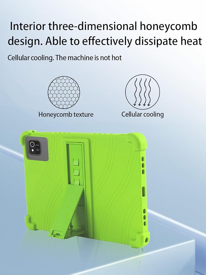 for kelankeke K10 Android 10-Inch TabletUYRUREL Skin-Friendly Soft Silicone Protective CaseFull Protection Against Drops and Scratcheswith Adjustable Viewing StandBlack.