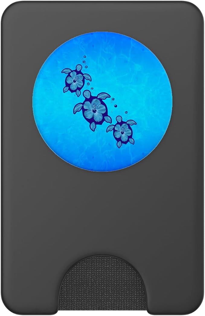 MacDonald Creative Studios Hawaiian Honu Sea Turtles PopGrip - Black Animal Print Ocean PopSocket for iPhone 11