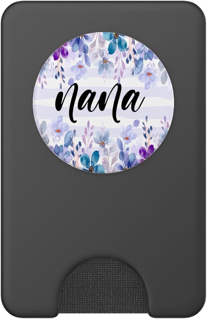 Nana Withe Blue Purple Flower For Women Grandma PopSockets Adhesive PopGrip