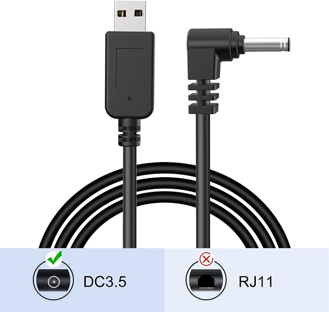 Radar Detector Cable USB to DC3.5 Plug Cablefor Cobra Whistler Escort Valentine One Uniden Beltronics Radar DetectorReplacement Power Cable for Radar Detectors (DC3.5-6.56ft)