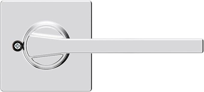 Kwikset Casey Dummy Door Handle, Single Sided Lever for Closets, French Double Doors, and Pantry, Polished Chrome Non-Turning Reversible Interior Push/Pull Lever (Pack of 4)