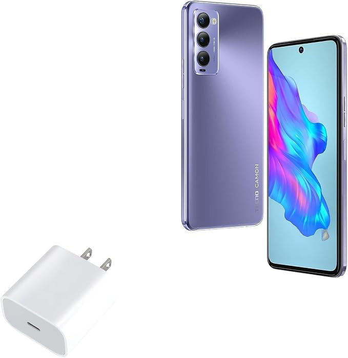 BoxWave Charger Compatible with Tecno Camon 18 - PD GAN miniCube (30W) 30W Tiny PD GAN Type-C Wall Charger - Winter White
