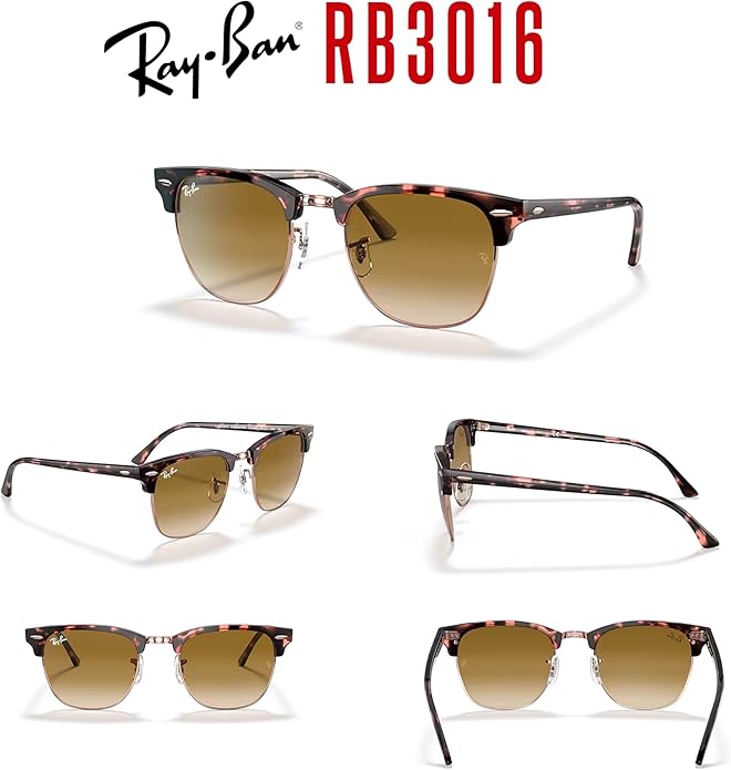 Ray-Ban RB3016 CLUBMASTER Sunglasses For Men For Women +BUNDLE with ACCESSORY EYEWEAR KIT