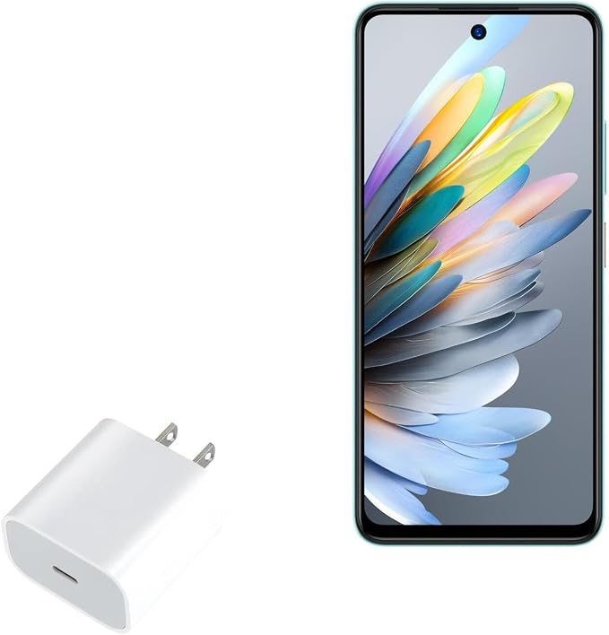 BoxWave Charger Compatible with ZTE Blade A75 4G - PD GAN miniCube (30W) 30W Tiny PD GAN Type-C Wall Charger - Winter White