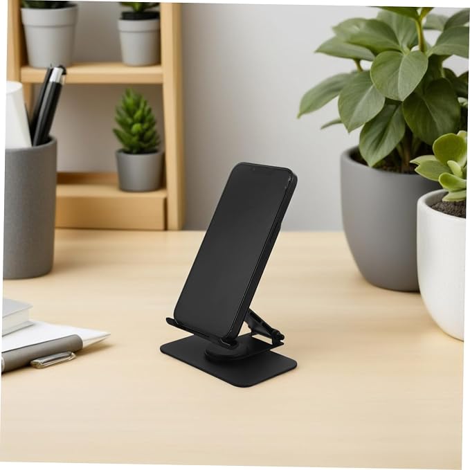 ARTIBETTER Adjustable 360° Rotating Foldable Metal Phone Holder for Desk Portable Smartphone Stand for Office Home and Kitchen Use