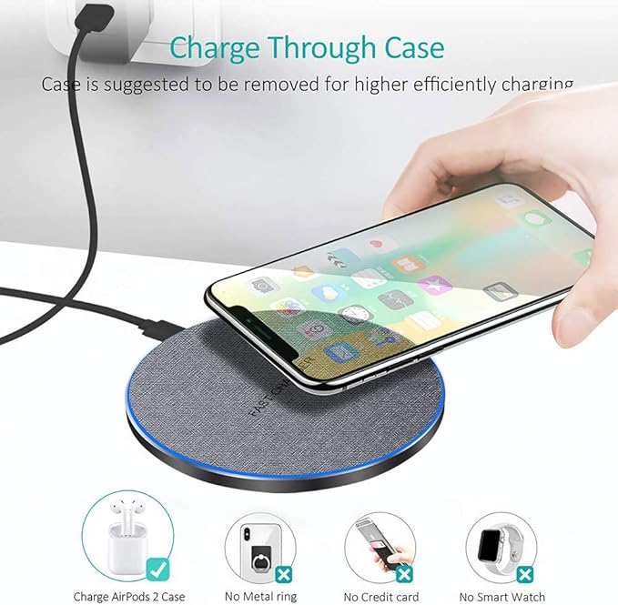 Fast Wireless Charger,20W Max Wireless Charging Pad Compatible with iPhone 16/15/14/13/12/SE/11/11 Pro/XS Max/XR,AirPods;FDGAO Wireless Charge Mat for Samsung Galaxy S25/S24/S23/Note,Pixel/LG