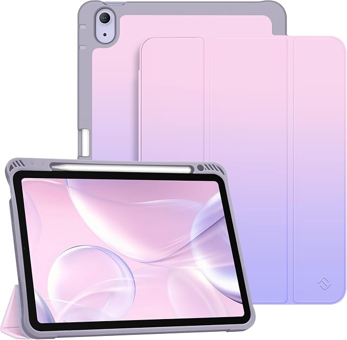 Fintie Slim Case for iPad Air 11-inch &amp iPad Air 5th/4th Generation 10.9 in | Tri-Fold Stand Flexible Soft TPU Back Cover Shockproof Protection Pencil Holder Scratch-Resistant Composition Lil