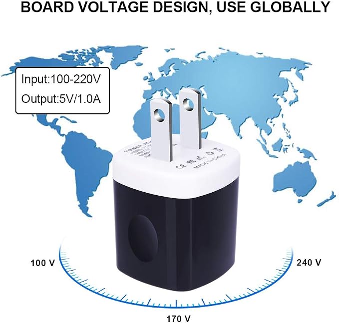 Wall Adapter 10 PackUorMe 1A 5V Single Port Charger Power USB Plug Charging Cube Block Box Compatible iPhone 14 13 12 SE 11 Galaxy S23 Ultra S22 S21 FE S10e S9 A13 A03s A71 A51 Note20 Google 8A 7A
