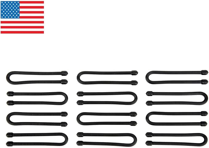 Nite Ize Original Gear Tie - 6-Inch Reusable Rubber Twist Tie - Reusable Gear Ties - Electric Cord Organizers - Twist Ties for Cords - Reusable Zip Ties - Black, 6-Inch, 12 Pack