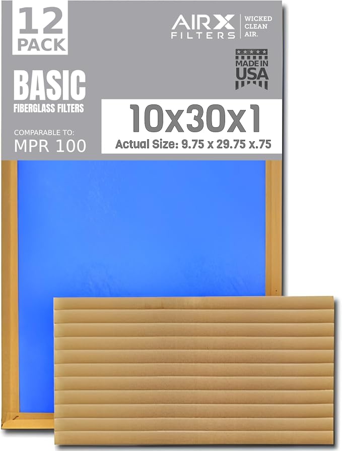 10x30x1 Air Filter Comparable to MPR 100 Basic Economy Furnace Filters