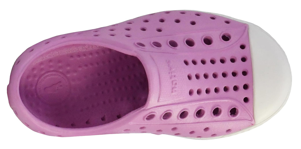 Native Shoes Unisex-Kids Jefferson Sneakers, Chillberry Pink/Shell White, 4 Toddler