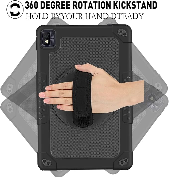 for Nokia T20 Tablet CaseHeavy-Duty Shockproof Hybrid Rugged Protective Case for Nokia T21/TCL Tab Pro 5G(Model: 9198S)/VASTKING KingPad M10 10.36 inch Tablet (Black/Black)