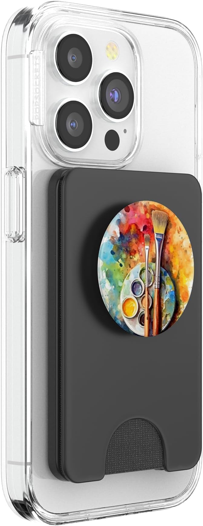 Watercolor Paints Palette And Paintbrush Painter Artists PopSockets Adhesive PopGrip