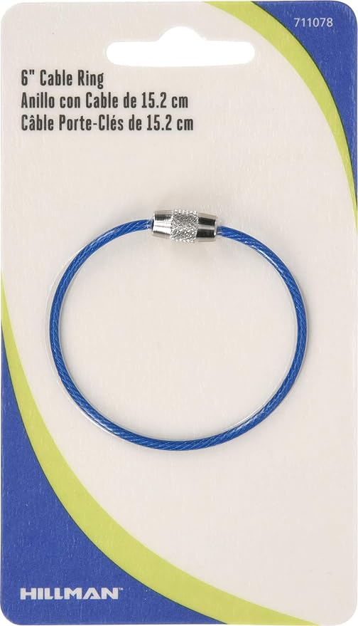 Hillman Cable Ring 6" with Lock, Steel, 1 Pack