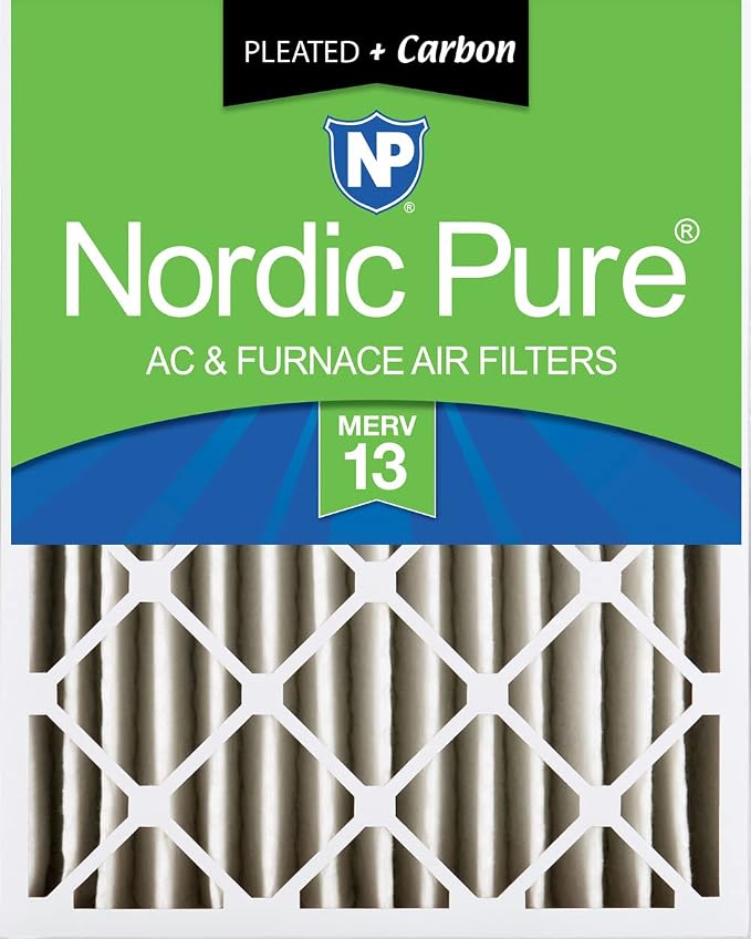 Nordic Pure 18x24x4 Pleated Air Filters MERV 13 Plus Carbon 1 Pack