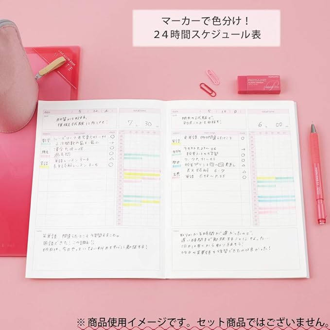 Kokuyo Campus Study Planner Notebook, Daily Ruled, Semi-B5, Gray, for 63 Days, Japan Import (NO-Y80MD-M)