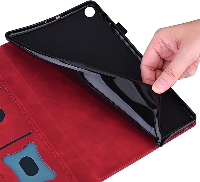 Folio Cover for Amazon Fire Max 11 2023 (13th Generation) Techcircle PU Leather Multi-Angle Stand Flexible TPU Back Shell Protective Case with Pen Holder &amp Front Pocket for Fire Max 11 Tablet Bl