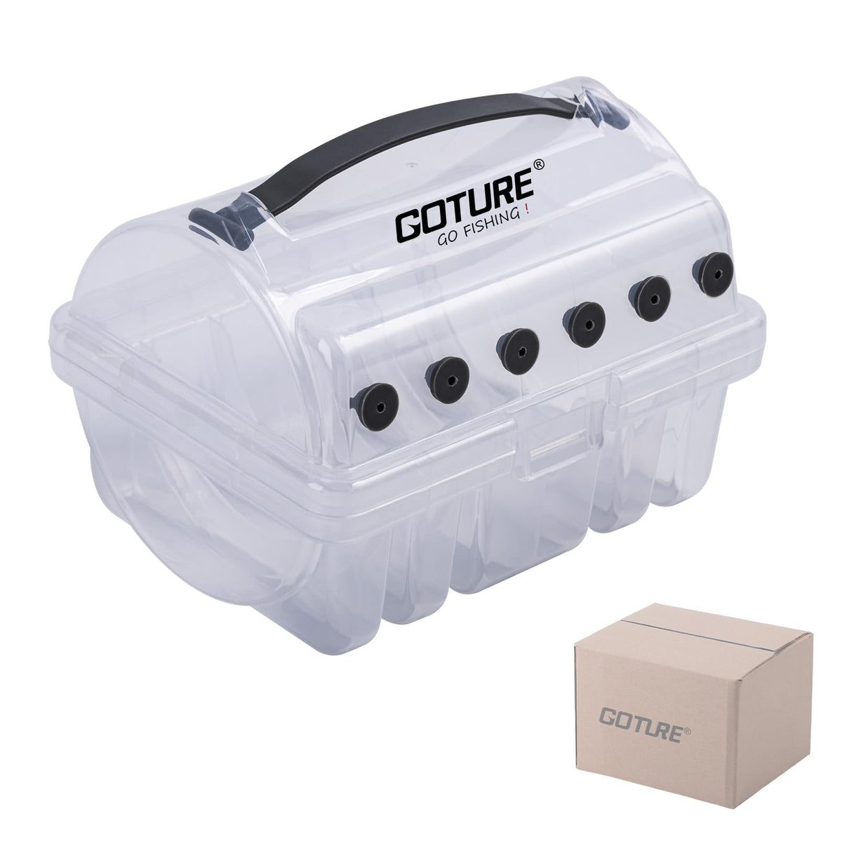 Goture Anti-Tangle Fishing Line Storage Box, 6 Slots (2 Large+4 Standard)
