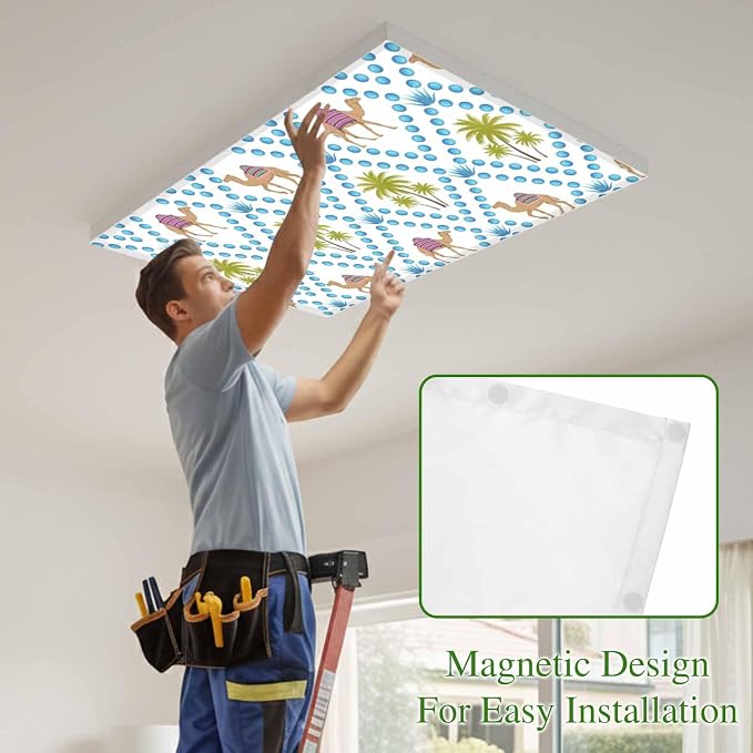 2 Pack Fluorescent Light Cover, Camels Palm Trees Light Covers