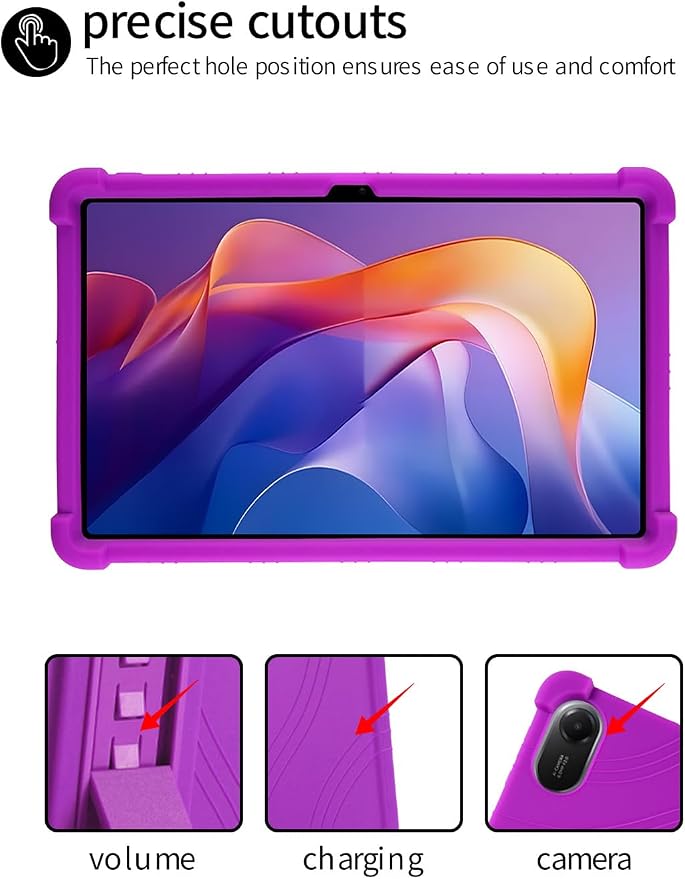 for Xiaomi Redmi Pad 2 Tablet 11 inch Tablet CaseBOVUGAC Soft Silicone Adjustable Stand Shockproof Kids Friendly for Redmi Pad 2 11 Tablet(Black)