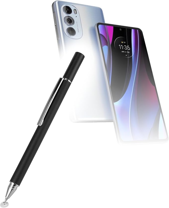 BoxWave Stylus Pen Compatible with Motorola Edge (2022) - FineTouch Capacitive Stylus Super Precise Stylus Pen - Jet Black