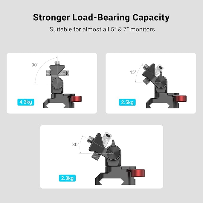 SMALLRIG Field Monitor Mount with NATO Clamp, Camera Monitor Holder for 5” and 7” Monitor, Swivel and Tilt Adjustable - 2906B