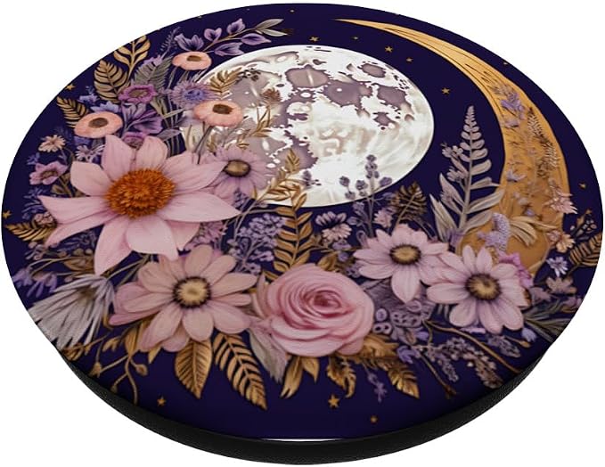 Boho Moon and Wildflowers PopSockets PopGrip for MagSafe