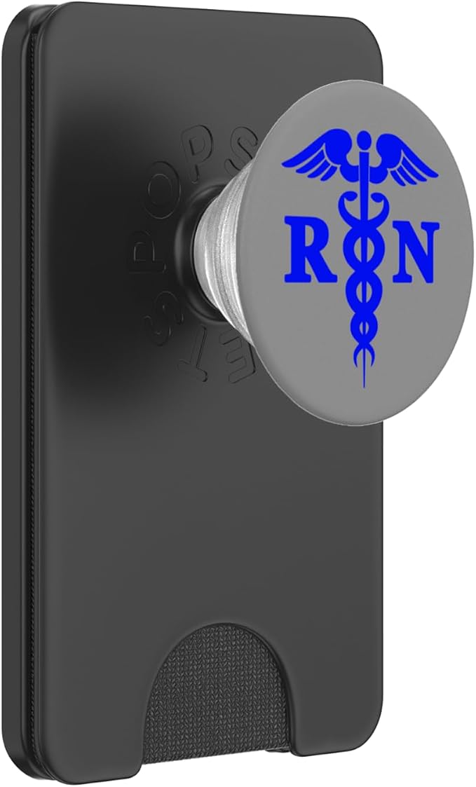 Blue RN Caduceus Registered Nurse Medical Symbol Logo Print PopSockets PopWallet for MagSafe