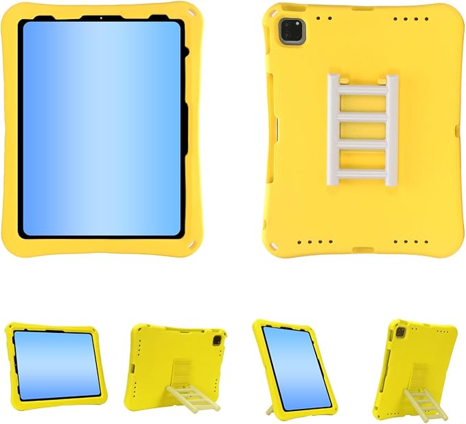 Kids Case for iPad Air 13 (2026/2025/2024) M4/M3/M2 &amp iPad Pro 13 2024 &amp iPad Pro 12.9 Cover 6th/5th/4th/3rd Gen (2022/2021/2020/2018) DIY Figures EVA Rubber Handle Stand Shockproof Bumper