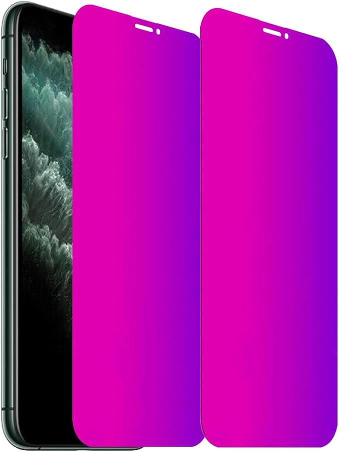 2 Pack Anti-Blue Privacy Tempered Glass for iPhone 11 / iPhone XR Anti-Spy Screen Protector Film Electroplated Gradient Colorful 6.1 inch
