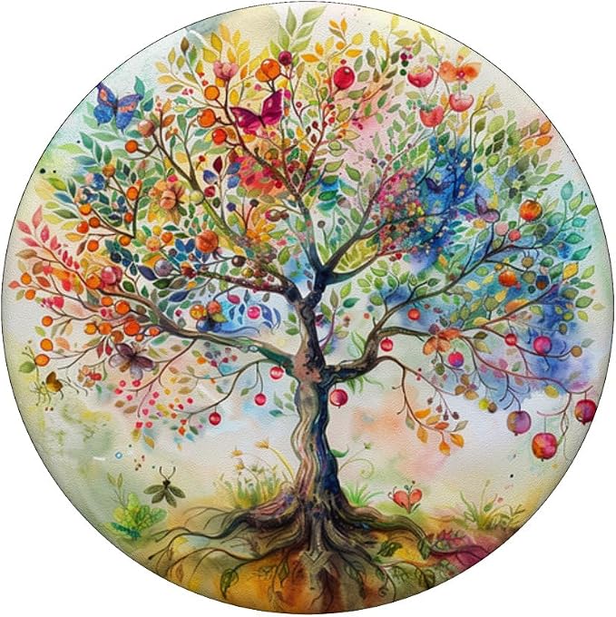 Aesthetic Tree Of Life Colorful Watercolor Artwork PopSockets Standard PopGrip